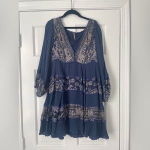 Free People Blue Paisley Dress